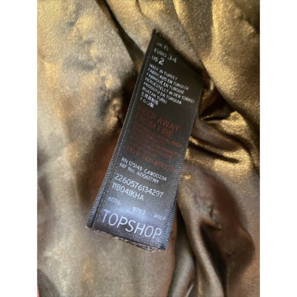 Olive Green Military Bomber Style Jacket Topshop Size 2 - Picture 6 of 7